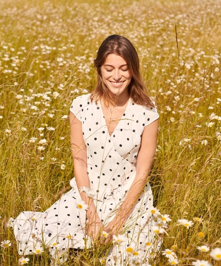 Robe Polka Dot Wrap Dress