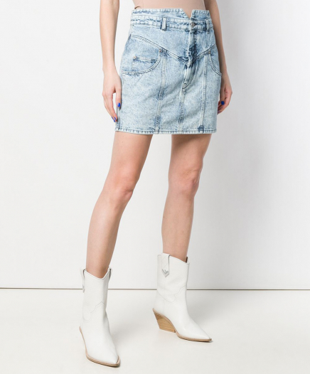 Jupe en jean mouchetée