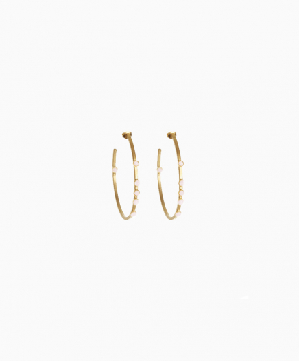 Boucles d'oreilles Créoles 6 Pierres