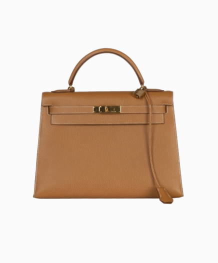 Sac à main Hermès Kelly 32 cm en cuir Courchevel gold