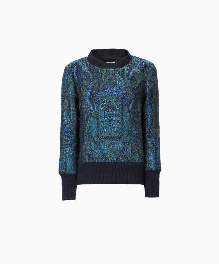 Sweat Jacquard Bleu