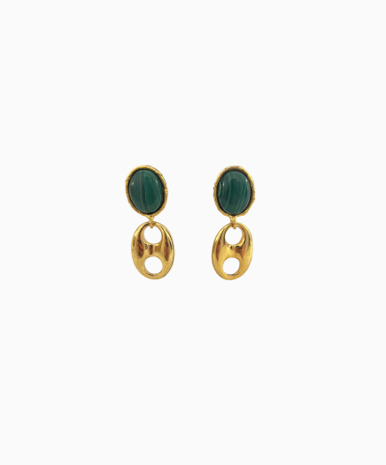 Boucles d'oreilles Malachite