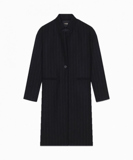 Manteau Droit à Fines Rayures