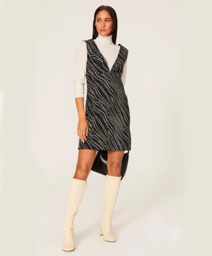 Robe Lina Black Flower