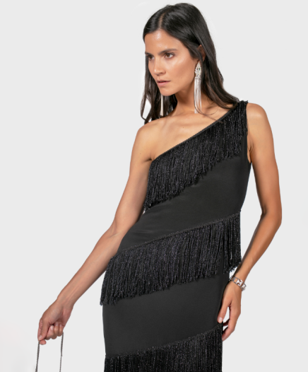 Robe Asymétrique à Franges