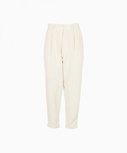 Pantalon Velours Côtelé Blanc