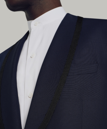 Smoking  Col Chale Bleu Marine Galon