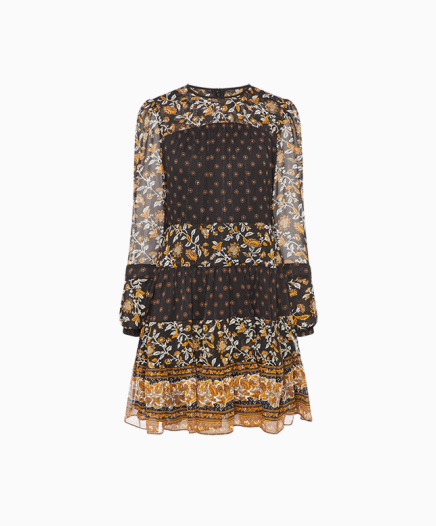 Robe Georgette botanique