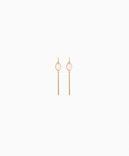 Boucles d'oreilles Pierre Quartz Rose