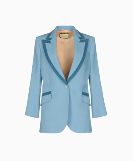 Blazer en laine bleu clair