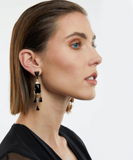 Boucles d'oreilles Black and gold