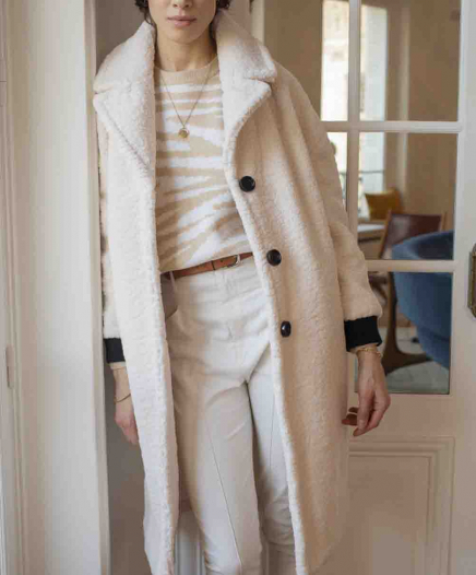 Manteau Haricot Ecru