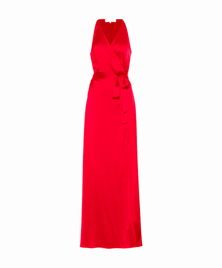 Robe Paola Red Wrap-Exclusivité web