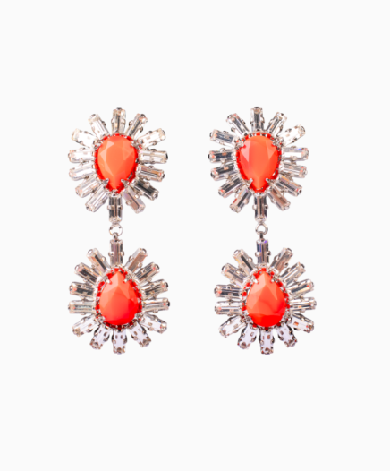 Boucles D'oreille Longue Cristal Red