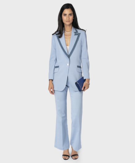 Blazer en laine bleu clair