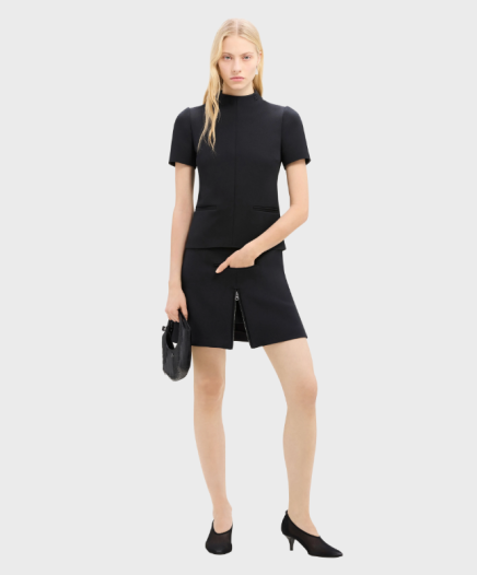 Top Zipped Twill Black