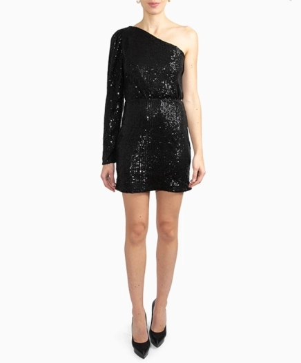 Robe One Shoulder Sequin