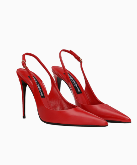 Chaussures Slingbacks en cuir verni