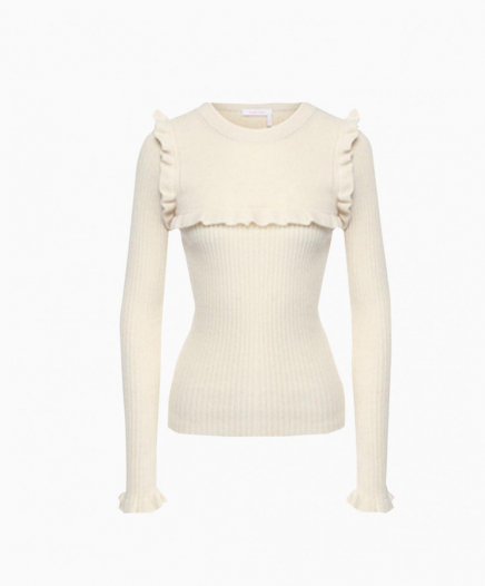 Pull Beige à volants