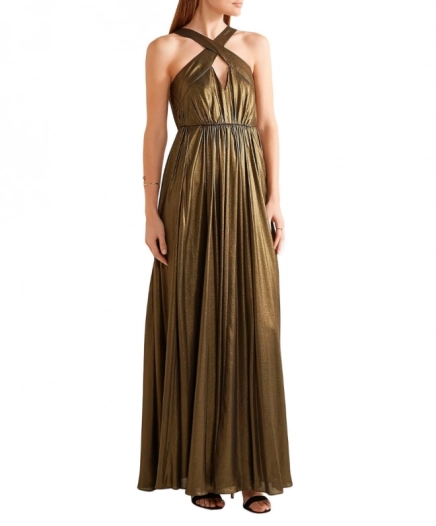 Robe Cutout Pleated Lamé Gown-Exclusivité web