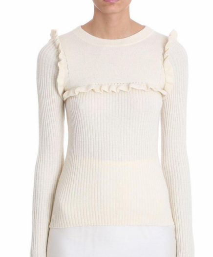 Pull Beige à volants