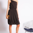 Robe Asymétrique Jersey Marron