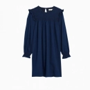 Robe Indigo Ruffle Neck Smocked Babydoll