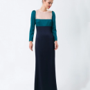 Robe Décolleté Carré Bleu