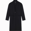 Manteau Droit à Fines Rayures