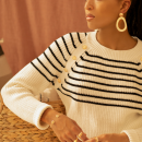 Pull Edouard Ecru à Rayures