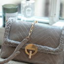 Sac Moon  Peau Lainée Cendrée