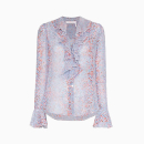 Patterned Ruffled Blouse