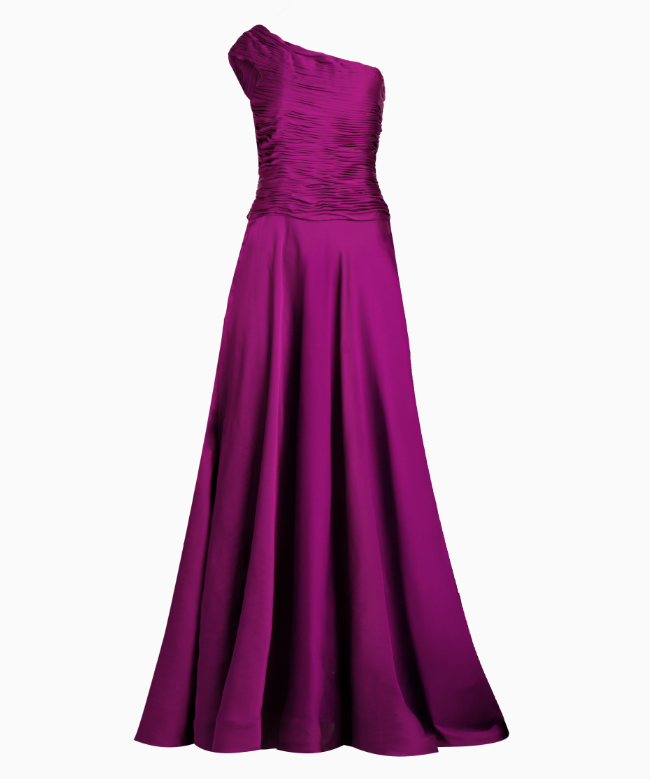 Location Robe de soirée Monique Lhuillier, modèle Purple Asymétrique Drapée