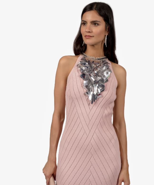 Location Robe de soirée Balmain Pink Strass 4