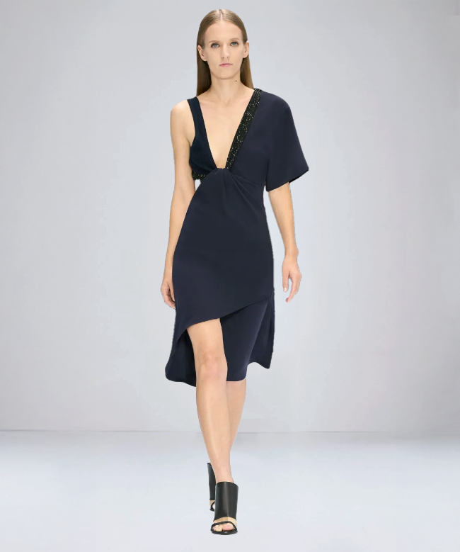 Location Robe de soirée Courrèges, modèle Twist Asymmetrical Navy 1