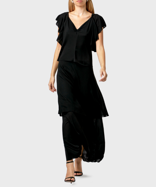 Location Robe de soirée Guy Laroche, modèle Dos Nu à Volant 4