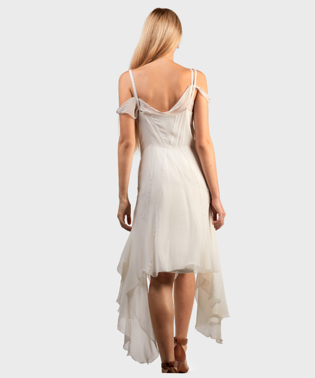 Location Robe de soirée John Galliano, modèle Mousseline Blanche 3