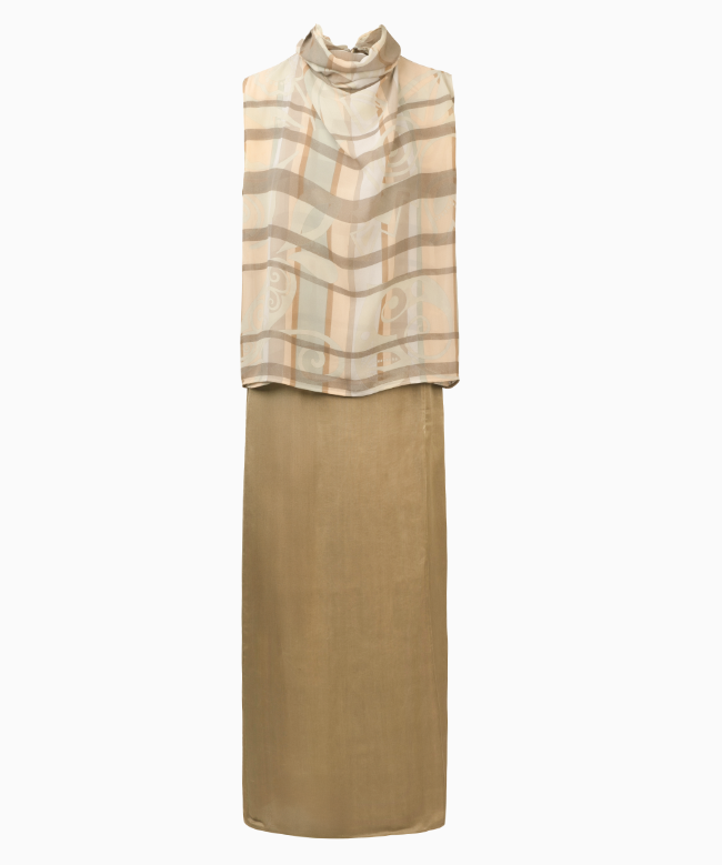 Location et Achat ensemble Giorgio Armani, modèle soie plissée vert 1