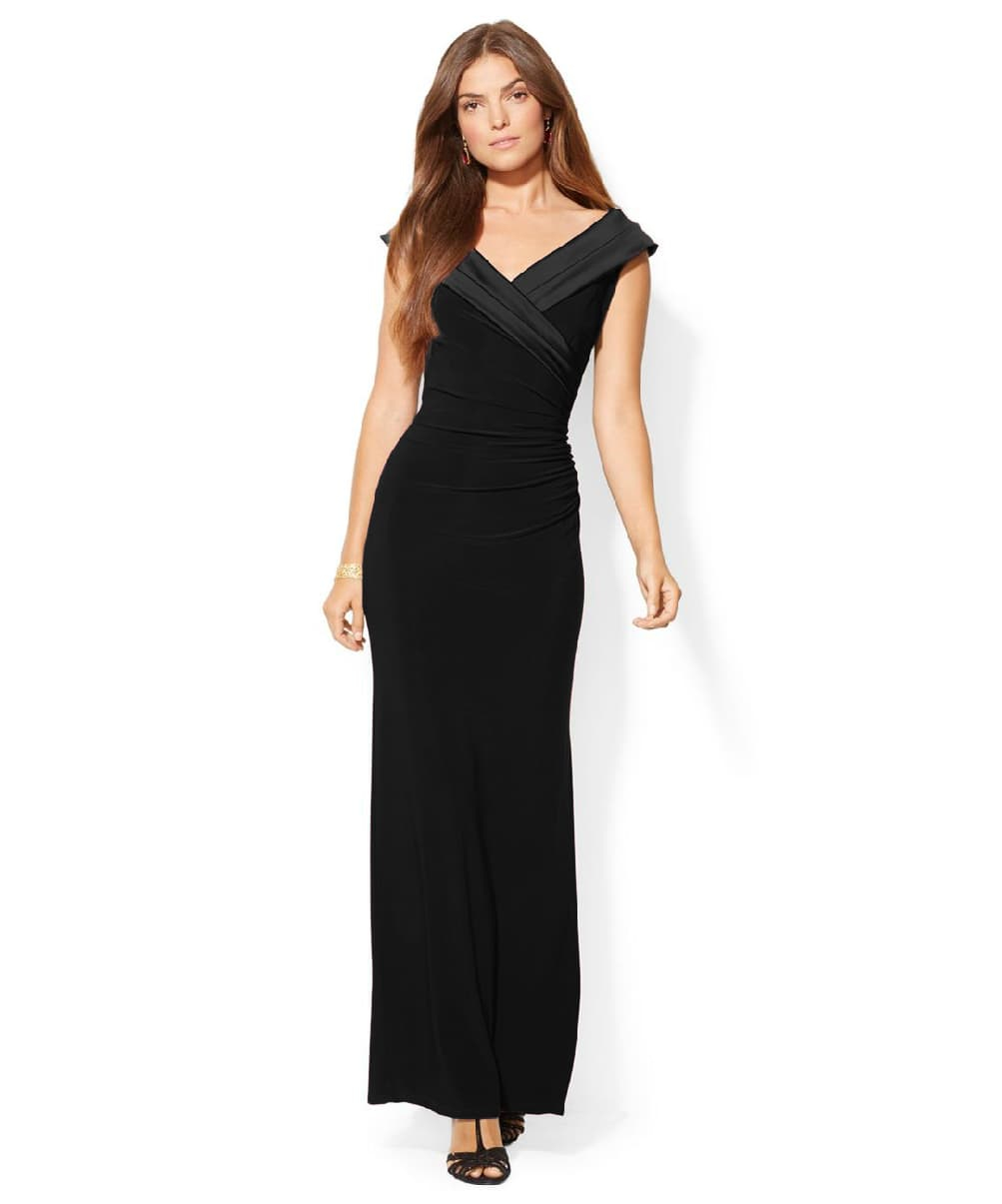 Location Robe de soirée Ralph Lauren Crepe Off Shoulder 1