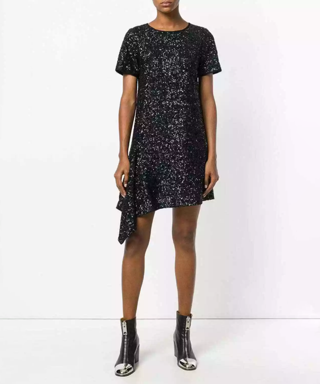 Location Robe de soirée Zadig et voltaire, modèle Noire à Paillettes 2