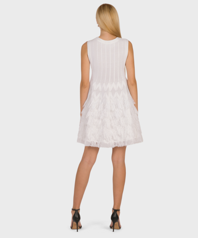 Location Robe de soirée Alaïa, modèle Patineuse Frangée Blanche 4