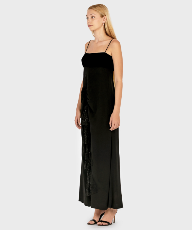 Location Robe de soirée Valentino, modèle Ruffle Embellished Black 2