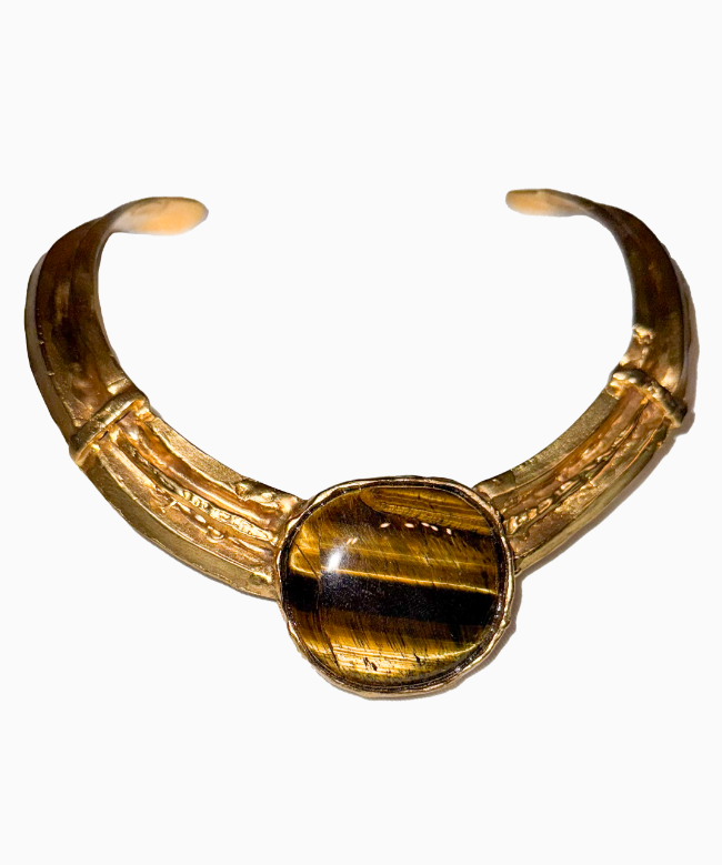 Achat Collier Julia Munoz, modèle Gold Plated Bronze With Tiger's Eye Stone