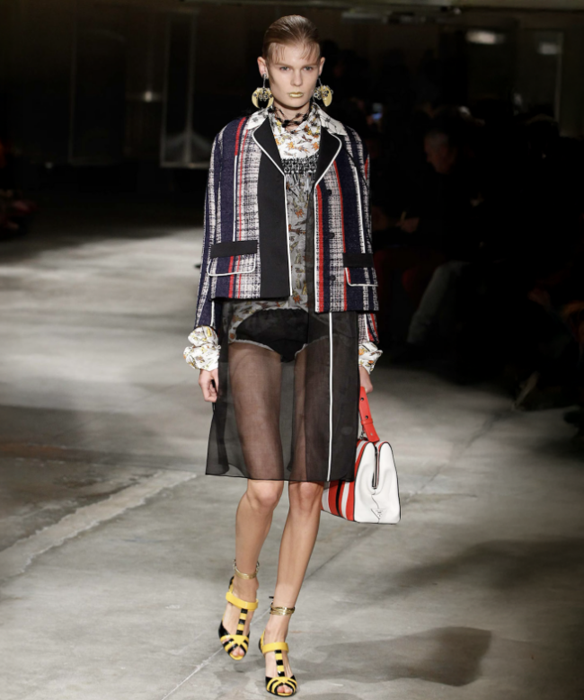 Location et Achat Veste Prada, modèle Tweed Rayé SS2016 1