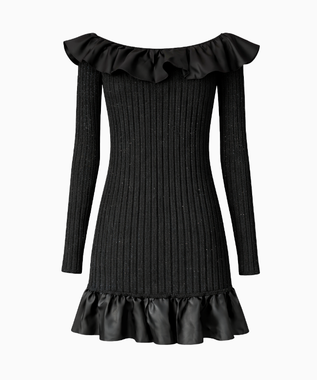 Location et Achat Robe Ungaro, modèle Maille Bardot à Volants 1