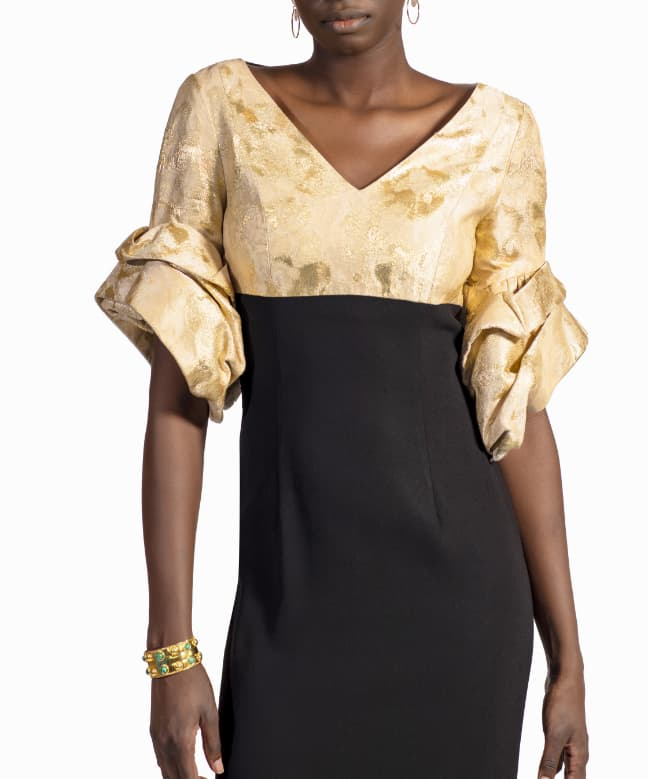 Location Robe de soirée Paule Ka  Longue Brocard Or. 3