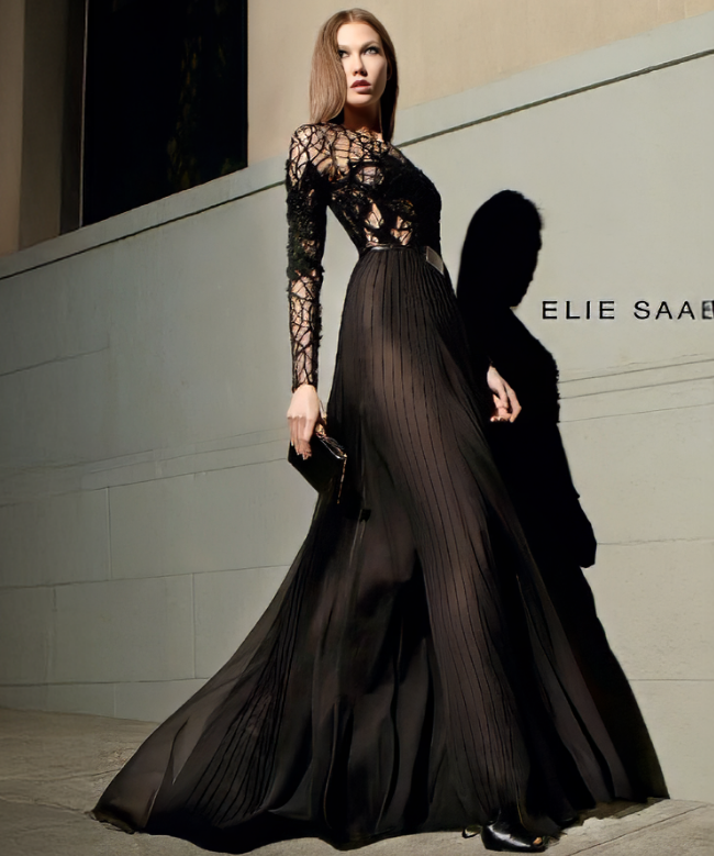 Location Robe de soirée Elie Saab, modèle  Black Plumetis FW 2012 5