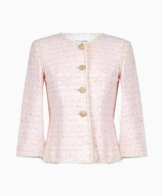 Location veste chanel, modèle Blush Pink Tweed 1