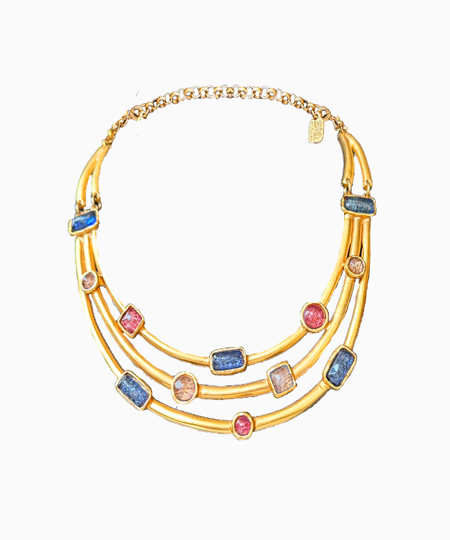 Location Collier Vintage, modèle Trio De Pierres