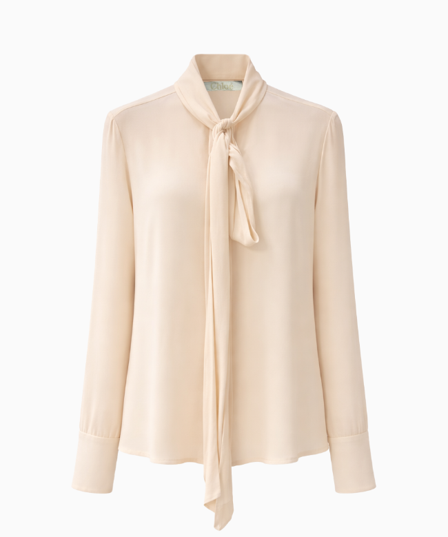 Location et Achat Blouse Chloé, modèle Nœud Ivoire Rosé FW2014 1